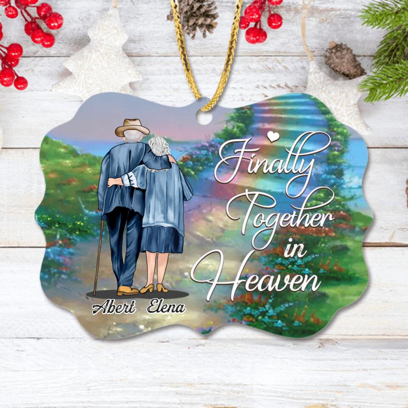 Custom Personalized Old Couple In Heaven Ornament - Gift Idea For Couple - Finally Together In Heaven