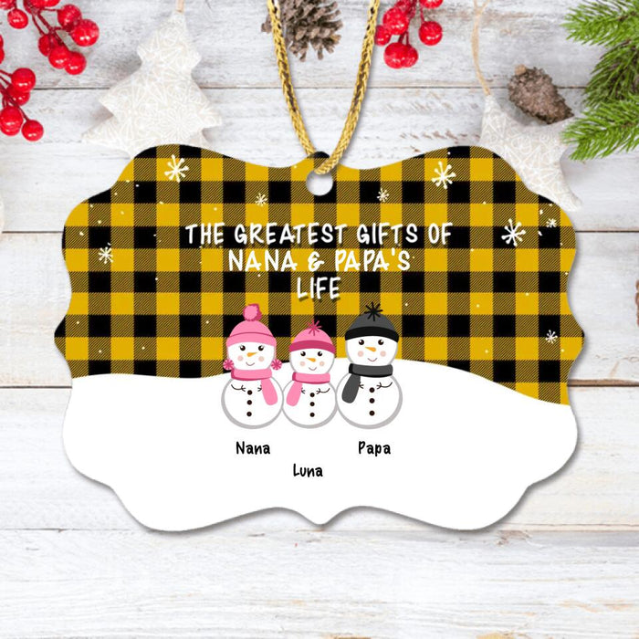 Custom Personalized Grandparents And Grandkids Rectangle Ornament - Gift Idea For Christmas/Grandparents - Grandparents With Up To 20 Grandkids - The Greatest Gifts Of Nana & Papa's Life