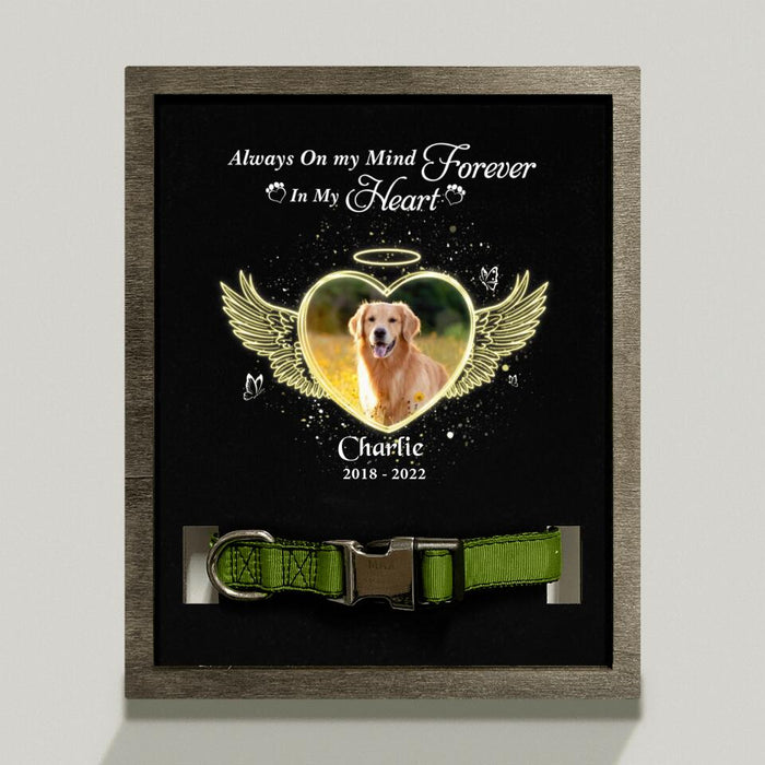 Custom Personalized Photo Memorial Pet Loss Frame - Gift Idea For Pet Lovers/Pet Owners - Always On My Mind Forever In My Heart