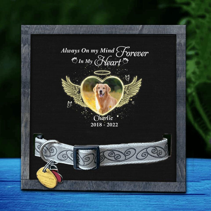 Custom Personalized Photo Memorial Pet Loss Frame - Gift Idea For Pet Lovers/Pet Owners - Always On My Mind Forever In My Heart