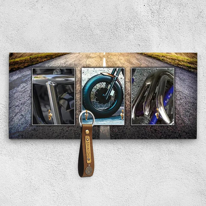 Personalized Biker Key Holder - Custom Name - Gift Idea For Bikers