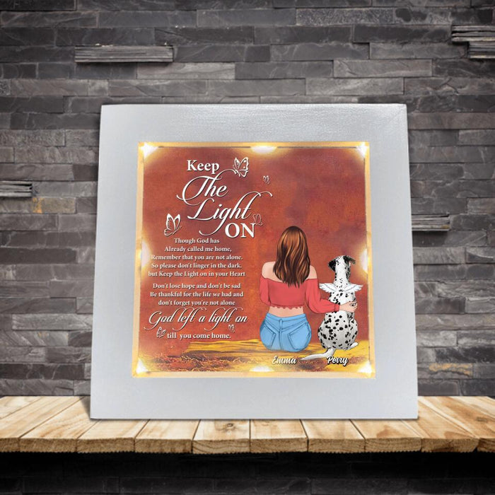 Custom Personalized Memorial Pet Frame With Led - Memorial Gift For Dog/ Cat Lover - Keep The Light On