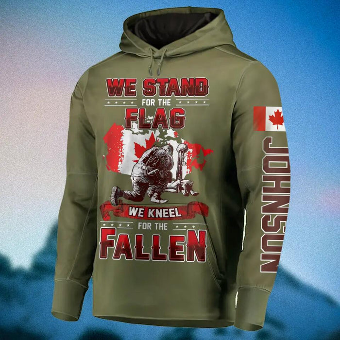 Custom Personalized Veteran All-Over Print Hoodie - Gift Idea For Veteran - We Stand For The Flag