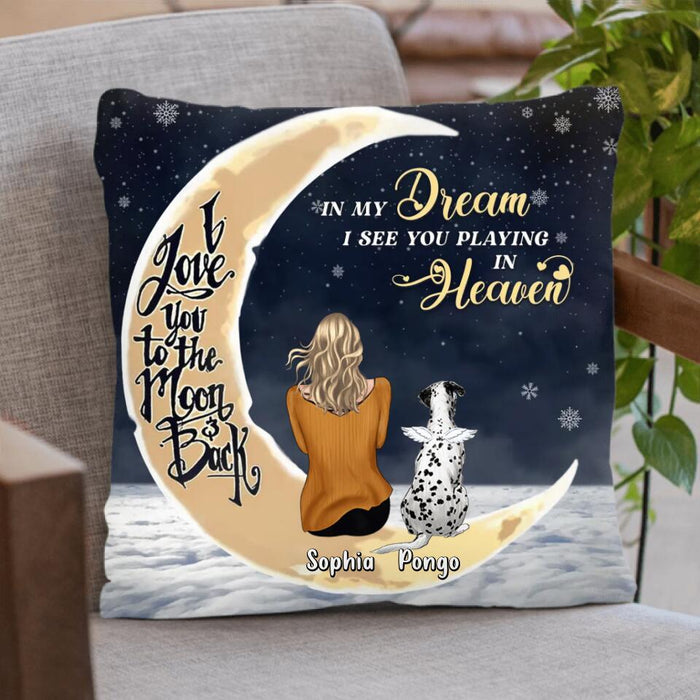 Custom Personalized Memorial Cat And Dog Pillow Cover - Memorial Gift Idea For Cat/ Dog Lover - In My Dream I See You Playing In Heaven