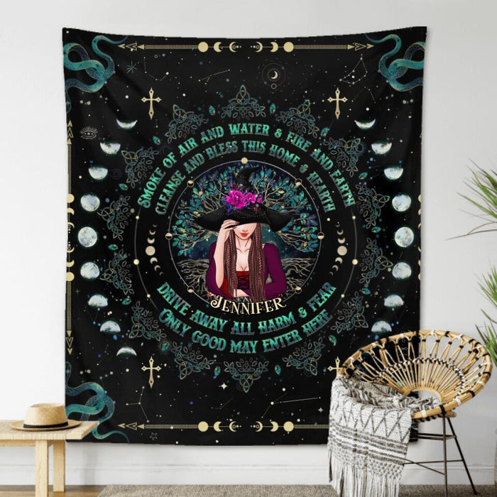 Custom Personalized Wicca Tapestry - Only Good May Enter Here - Gift Idea For Halloween, Witch, Wicca Decor, Pagan Decor