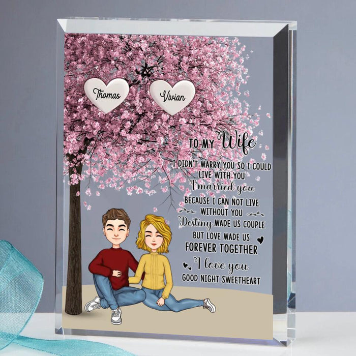 Custom Personalized Couple Rectangle Acrylic Plaque - Gift Idea For Couple/ Mother's Day Gift For Wife From Husband - To My Wife