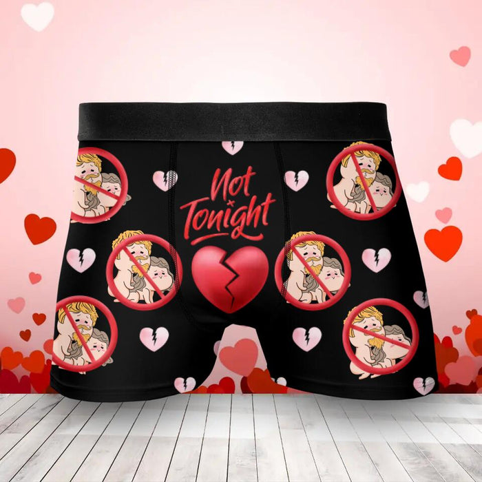 Custom Personalized Men's Boxer Briefs - Valentines Gift Idea For Men, Boyfriend, Husband - Tonight/ Not Tonight