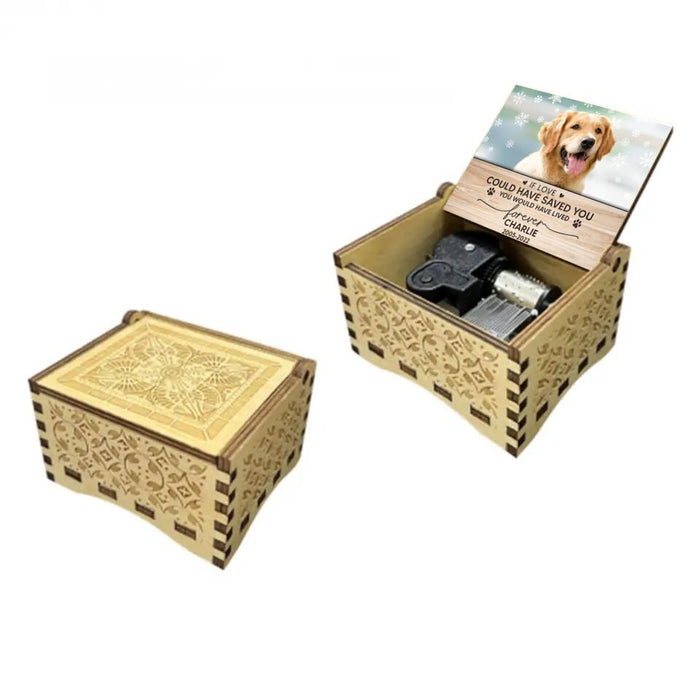 Custom Personalized Memorial Pet Photo Music Box - Memorial Gift For Pet Owner - If Love Could Have Saved You You Would Have Lived Forever