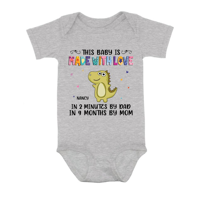 Custom Personalized Love Baby Onesie - Gift Idea for Baby/Mother's Day/Father's Day - This Baby Is Made With Love