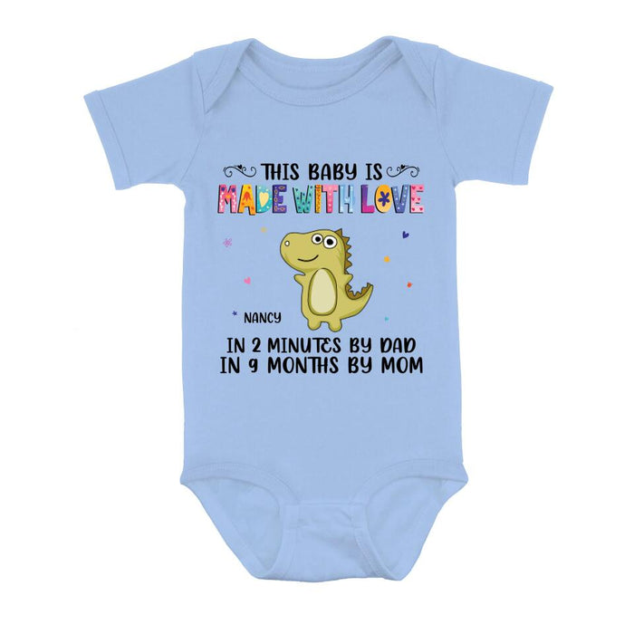 Custom Personalized Love Baby Onesie - Gift Idea for Baby/Mother's Day/Father's Day - This Baby Is Made With Love