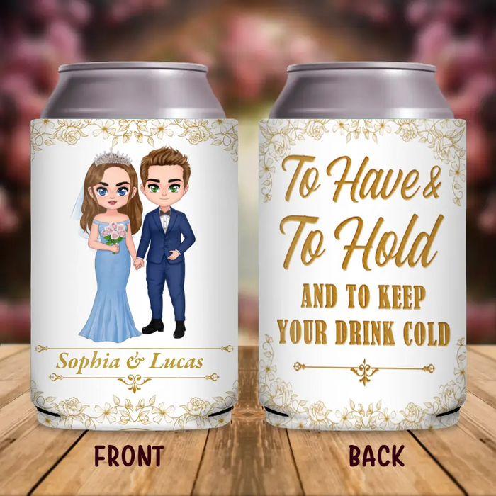 Custom Personalized Wedding Anniversary Wedding Can Cooler - Gift Idea For Couple/Wedding Anniversary - To Have To Hold And To Keep Your Drink Cold