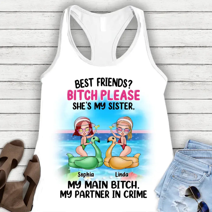 Custom Personalized Besties AOP Women's Racerback Tank Top - Gift Idea For Friends/Besties - Best Friends