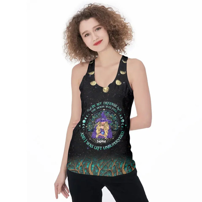 Custom Personalized Witch AOP Tank Top/Leggings - Gift Idea for Halloween - In My Defense The Moon Was Full And I Was Left Unsupervised