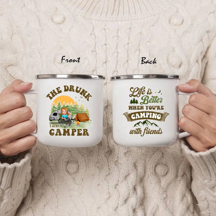 Custom Personalized Camping Enamel - Gift Idea For Camping Loves/Friends- Life Is Better When You're Camping With Friends